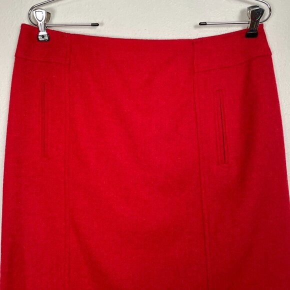 Talbots Petites Size 10p Wool blend Red Pencil Skirt | Office, coquette, holiday - Picture 3 of 8